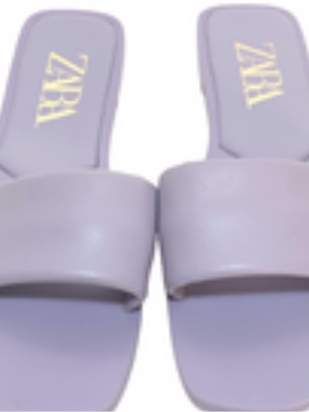 ZARA Lilac Slide Sandals with Gold Logo